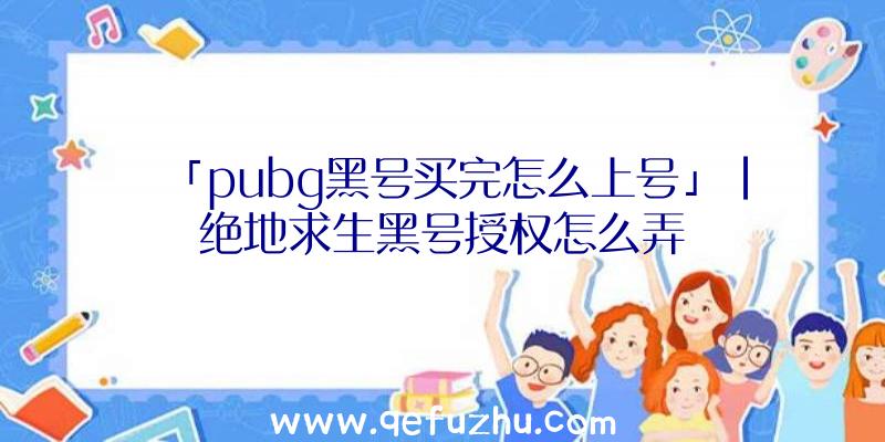 「pubg黑号买完怎么上号」|绝地求生黑号授权怎么弄